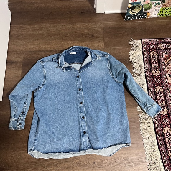 Good American Tops - Good American Blue Denim Shirt